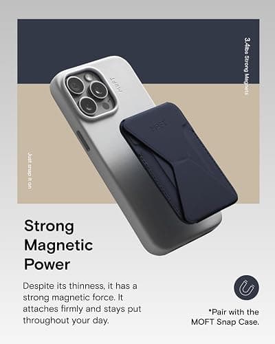MOFT Magnetic Wallet Stand Compatible with iPhone 17/16/15/14/13/12 Series, Angle Adjustment & Magsafe Compatible MOVAS Phone Stand,Navy Blue thumbnail 4