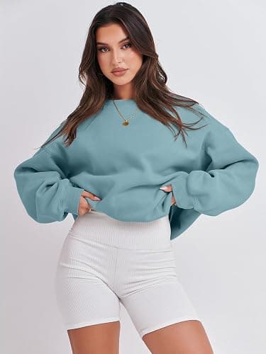 ANRABESS Sweatshirt for Women Oversized Crewneck 2026 Fall Outfits | Long Sleeve Cute Fleece Pullover Top，Loose Fit Soft Teen girls Preppy，Work＆Casual Daily Lounge Wear, Winter Cozy Clothes thumbnail 3