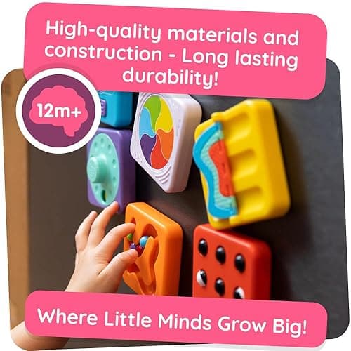Fat Brain Toys PlayTab Essentials, Modular Sensory Activity Board, Busy Board for Toddlers and Babies Ages 12 Months+ thumbnail 4