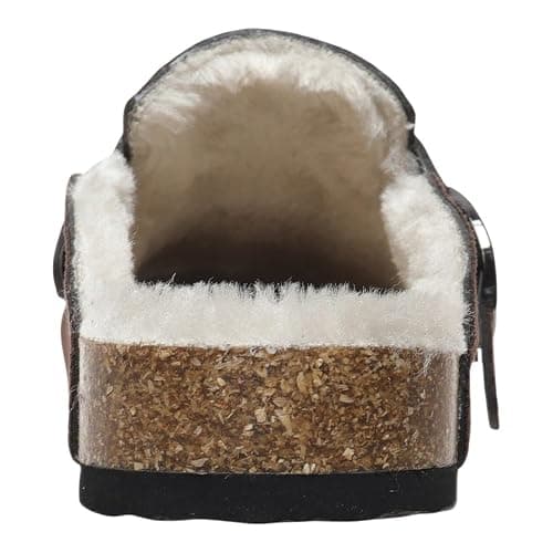 Women Slip-On Clog with Cork Footbed Fuzzy Faux Fur Mule Slide Sandals Shoes thumbnail 4