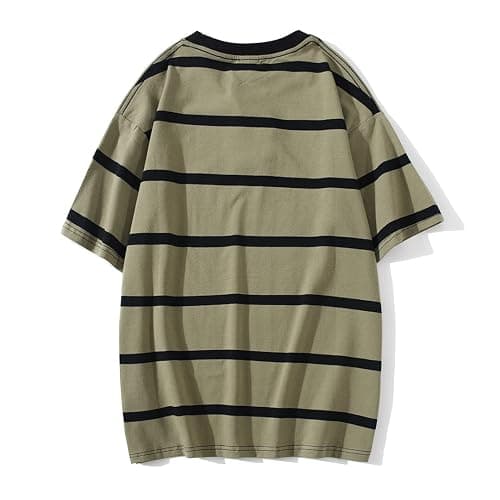 Emo Short Sleeve Oversized T Shirts for Women Men Crewneck Color Block Stripe Tops Grunge Aesthetic Goblincore Clothes thumbnail 2
