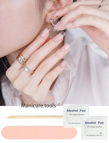 Semi Cured Gel Nail Strips, 20pcs Gel Nail Stickers UV, Wraps for Home Manirue DIY (Clear) thumbnail 3