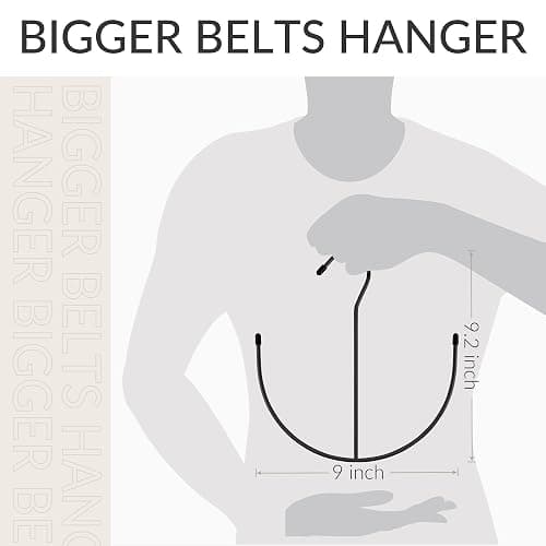 ZEDODIER Belt Hanger for Closet, Belt Organizer, Multiple Belts Storage | Smile Shape Metal Belt Rack, Hanging Belt Holder for Closet Organizers and Storage, Space Saving, No Installation, Black thumbnail 2