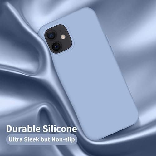 Cordking Designed for iPhone 12 Case, Designed for iPhone 12 Pro Case, Silicone Shockproof Phone Case with [Soft Anti-Scratch Microfiber Lining] 6.1 inch,Light Blue thumbnail 4