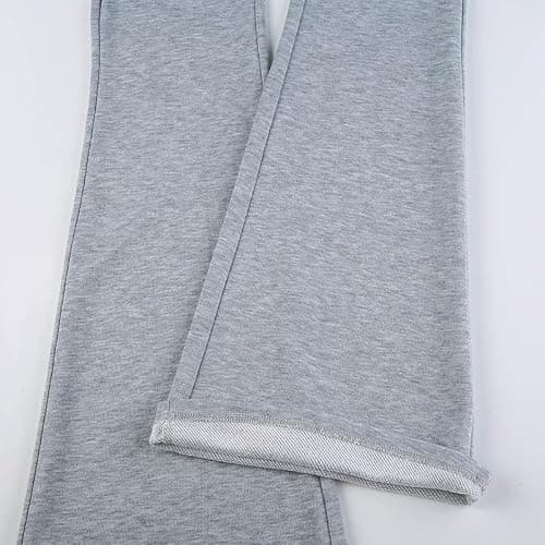 Y2K Contrast Flare Pants Women Casual Leggings Vintage Streetwear Female Low Waist Trousers Sweatpants Joggers thumbnail 6