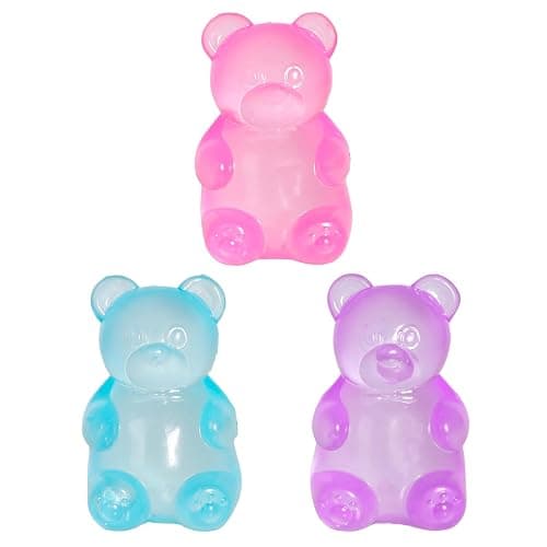 3pc Stress Gummy Bear Squishy Stress Balls for Adults Kids Fidget Toy | for Your Best Mellow and Chill Bear Shape squeeze Fidget Toys for Kids Adult, Party Favors Anxiety Relief - Image 1