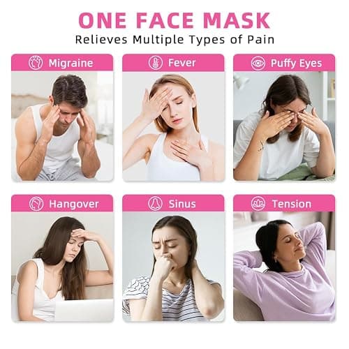 Conbella Migraine Relief Cap, Soothing Headache Ice Face Mask Products | Hot and Cold Therapy, Migraine Headache Relief Cap for Migraine, Sinus, Puffy Eyes, Tension, Stress and Hangover thumbnail 6