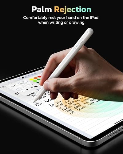 MoKo Pencil for iPad (A16) 11th 10th Gen, USB-C Fast Charge for Apple Pencil, Stylus Pen for Apple iPad 11/10/9/8/7/6/A16, Mini 7/6/5, Air M3/M2/5/4/3, Pro M4/13"/12.9"/11" Tilt Sensitivity, White thumbnail 4