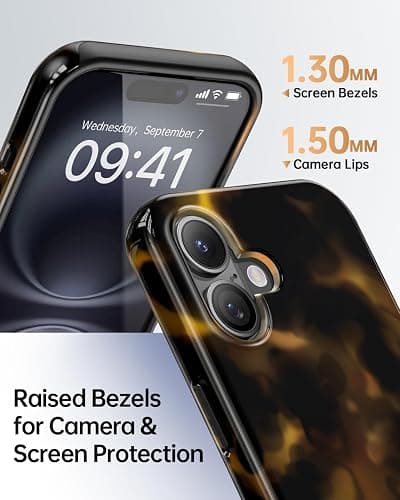 TAMUEL for iPhone 17 Case, Cute Aesthetic Tortoise Shell Phone Case, Compatible with Magsafe, Cheetah Leopard Print Brown Retro Turtle Amber Magnetic Slim Shockproof Protective Women Girl Men Cover thumbnail 5