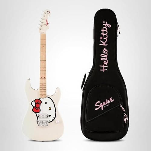 Fender x Hello Kitty Stratocaster Electric Guitar and Deluxe Hello Kitty Gig Bag, White thumbnail 8