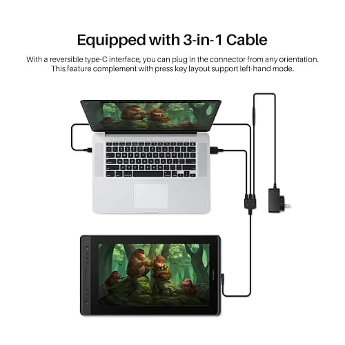 HUION KAMVAS Pro 16 Drawing Tablet with Screen, 15.6 inch Pen Display Anti-Glare Glass 6 Shortcut Keys Adjustable Stand, Graphics Tablet for Drawing, Writing, Design, Work with Windows, Mac and Linux thumbnail 7