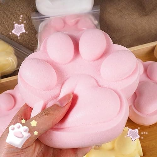 TIM CHESS Slow Rising Squishy Cat Paw, 4 Inch Slow Stress Relief Slow Rise Squishies, Cute Soft Squishy Toy for Stress Relief, Fidget Foam Squishies Suitable for Adults (Pink) - Image 1