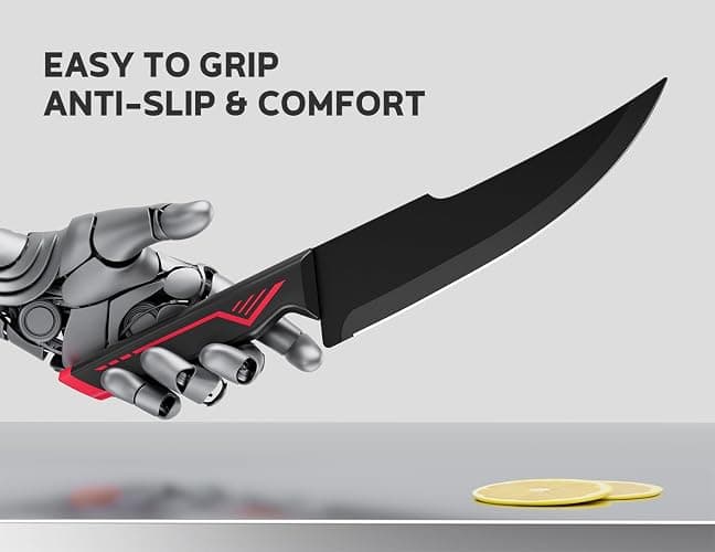 Knife Set - 15 PCS Kitchen Knife Set with Built-in Knife Sharpener Block - Stainless Steel Knife Block Set - Dishwasher Safe, Elegant Box for Men Women, Fathers day, Red thumbnail 7