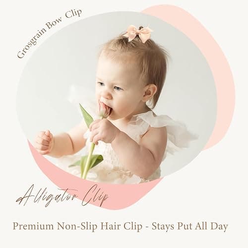 CÉLLOT Hair Clips for Baby Girls - 60 Tiny 2" Fully Covered Bows Barrettes for Infants and Toddlers thumbnail 3