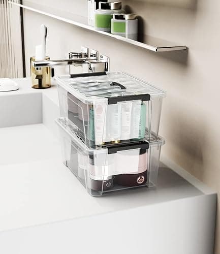 WYT Clear Storage Latch Bins, 6-Pack Storage Organizer Box with Handle and Lids, 5-Litre thumbnail 6