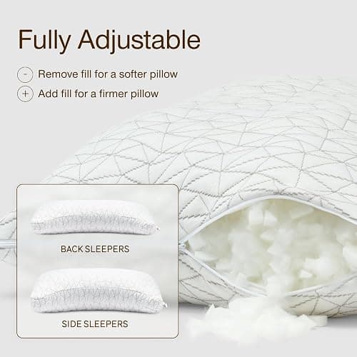 Coop Home Goods Original Crescent Adjustable Pillow, Queen Bed Pillows for Shoulder, Neck & Head Support, Crescent Foam Pillows - Medium Firm for Back & Side Sleeper, CertiPUR-US/GREENGUARD Gold thumbnail 2