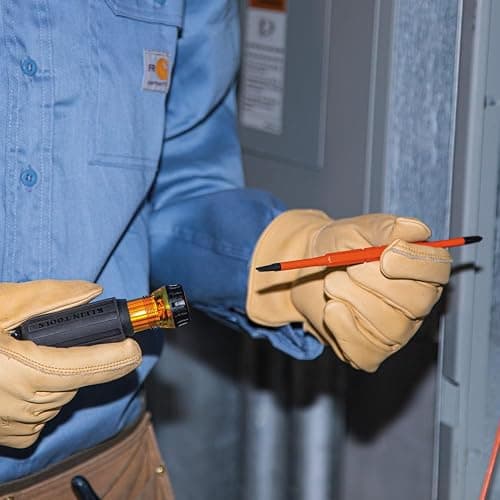 Klein Tools 32288 Insulated Screwdriver, 8-in-1 Screwdriver Set with Interchangeable Blades, 3 Phillips, 3 Slotted and 2 Square Tips thumbnail 2