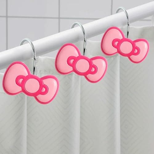 CTOHN 12-Piece Pink Bow Shower Curtain Hooks, Cute Stainless Steel Decorative Shower Hangers Rings for Bathroom Decor thumbnail 5