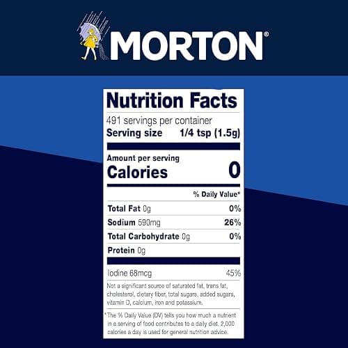 Morton Iodized Salt, All-Purpose, (26 oz), 2-Pack - All-Purpose, Perfect for Cooking & Table Use thumbnail 6