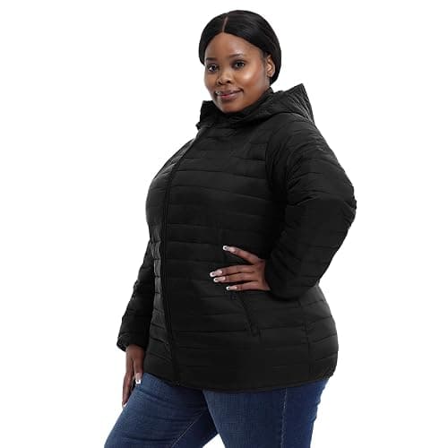 HHE Plus Size Women's Packable Puffer Jacket 1X-6X Water-Resistant Lightweight Winter Coat(Exclusively for Plus Size) thumbnail 2