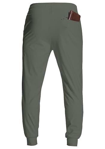 YOVVI Men's Athletic Joggers with Zipper Pockets Stretch Track Pants Workout Running Gym Golf Sweatpants for Men thumbnail 3