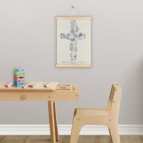 SereneHanctuary Christian Beach Coastal Wall Art, Shell Bible Verses Wall Decor, Christian Poster Hanger Frame for Nursery Room Bedroom Classroom,12X16Inches thumbnail 5