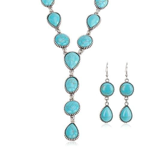 Rustic Couture's Western Necklace Earrings Jewelry Set for Women - Image 1