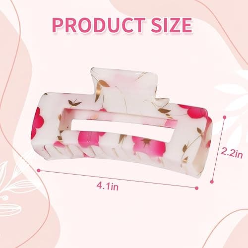 laxizar 4 Pcs Hair Clips 4.1 Inch Claw Cips Floral Hair Accessories thumbnail 4