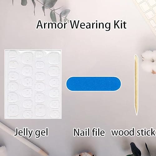 30Pcs Purple Flower Press on Nails Medium Almond French Tip Fake Nails with Gold Shell Starfish Gems Design Summer Stick on Nails Full Cover Artificial Glue on Nails Handmade False Nails for Women DIY thumbnail 5