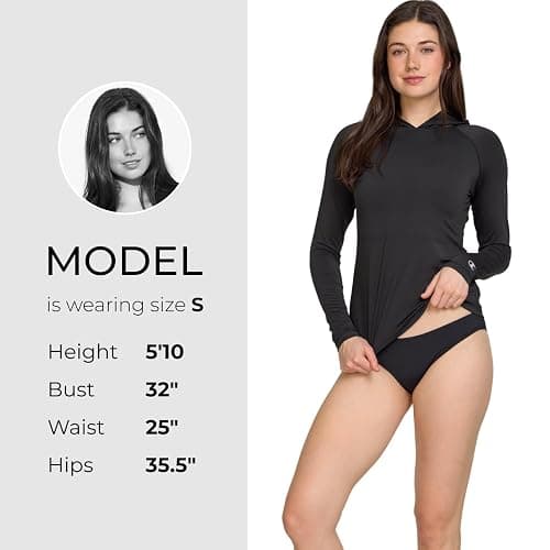 Champion Women's Hooded Rash Guard, Long Sleeve Sun Hoodie UPF 50+ Shirt, | Built-In Hood, UPF 50+ Sun Protection, Quick-Dry Fabric, Athletic Fit, All-Season Wear, Swim Shirt, Active Sun Hoodie thumbnail 6