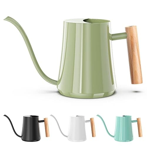 Watering Can Indoor Plants 35oz Sage Green Water Can Indoor Metal Small Water Can Pot with Long Spout for House Bonsai Plants Garden Flower Decorative - Image 1