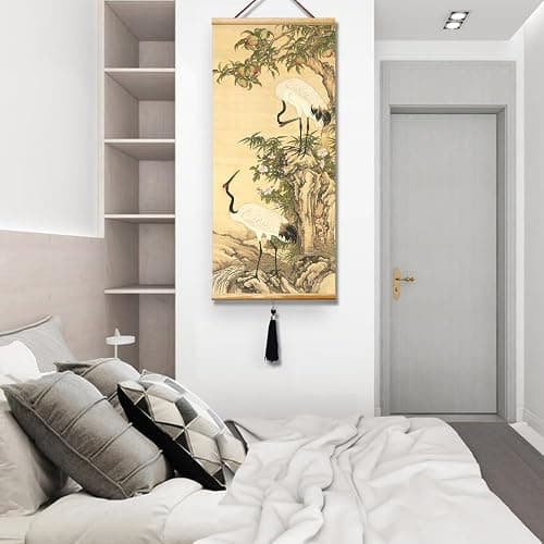 EAPEY Prints Chinese Scroll Hanging Japanese Wall Art Fengshui Painting Decor Ancient Paintings Replica thumbnail 8