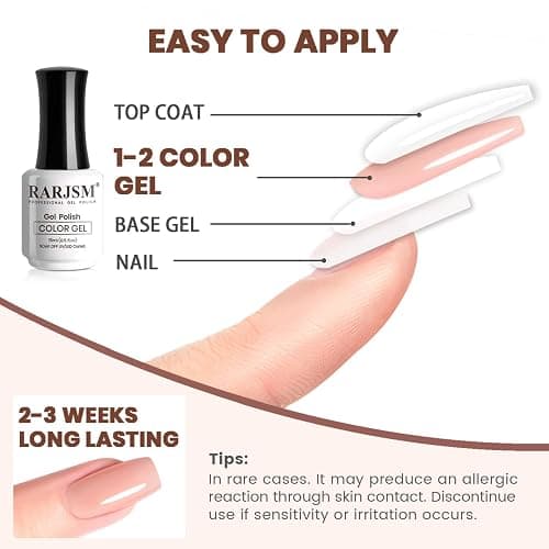 RARJSM Nude Gel Nail Polish Pale Red Neutral Skin Tone Color Sheer Jelly Gel Polish 1PC 15ml Single Bottle Cream Transparent Pink Nail GelPolish Soak off UV LED Cured for Home Salon DIY Manicure - Pale Red Pink thumbnail 6