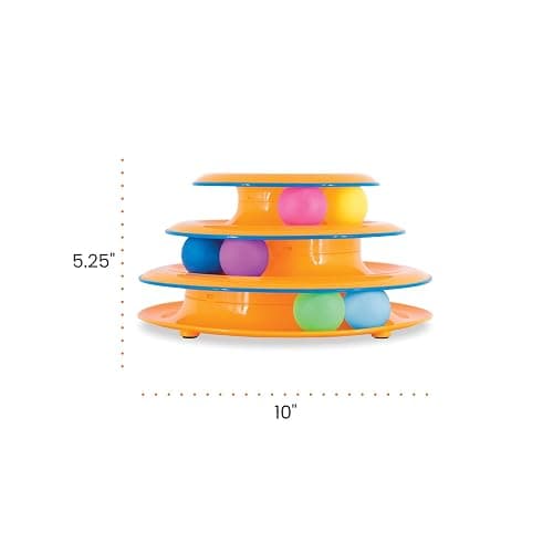 Catstages Tower of Tracks 3-Level Cat Track Toy with 6 Balls, Interactive Toy for Indoor Cats, Orange thumbnail 8