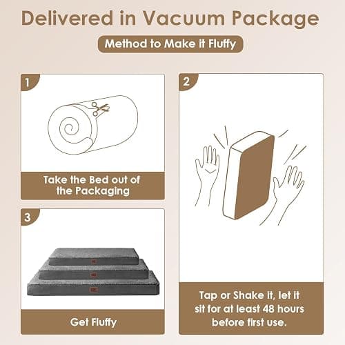 EHEYCIGA Orthopedic Dog Bed Large with Washable Cover, 91x69x9cm, Grey | Soft Fabric, Durable Oxford Fabric Lining, Supportive Foam Egg Trays, Non-slip Bottom, Removable Cover, For Crate Mat thumbnail 7