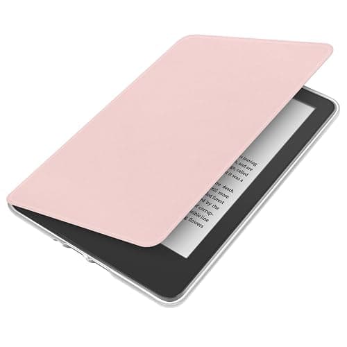 360 Degree Rotating Case for 6" Kindle Paperwhite (10th Generation-2018 Release), Detachable Magnetic Design Protective Adjustable Stand Cover Clear Back with Auto Sleep/Wake, Pink thumbnail 6
