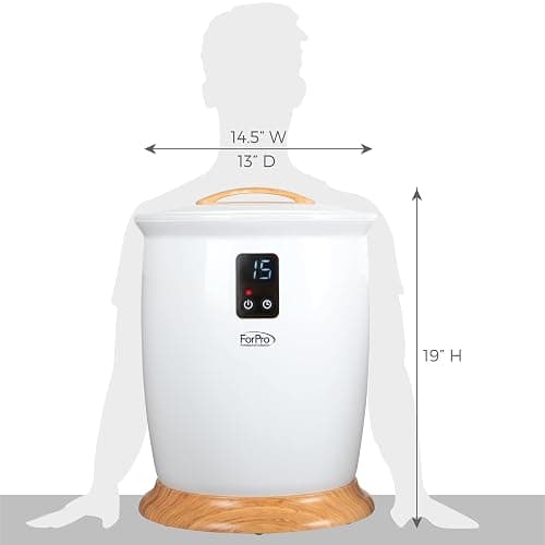 ForPro Professional Collection Luxury Towel Warmer, Extra Large Bucket-Style Hot Towel Warmer with Auto Shut Off, 4 Timer Settings for Home and Bathroom, White thumbnail 3