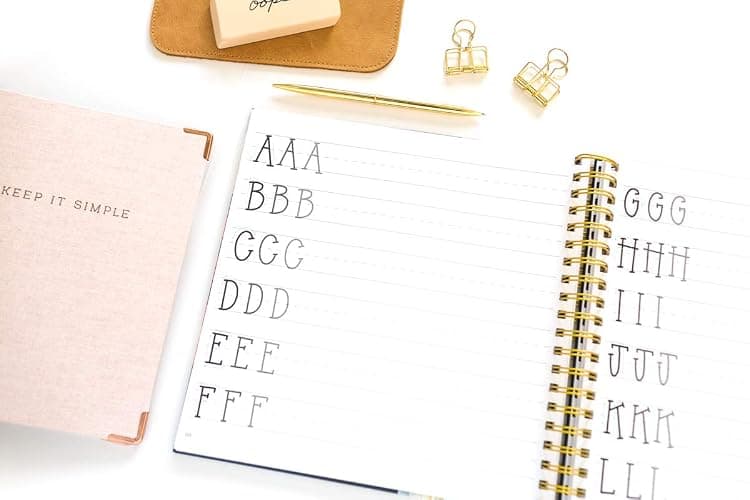 Pretty Simple Lettering: A Step-by-Step Hand Lettering and Modern Calligraphy Workbook for Beginners (Premium Spiral-Bound Hardcover) thumbnail 4