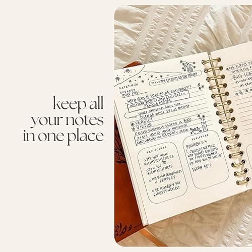 Steadfast and Sustained Church Notes Journal - Sermon & Podcast Christian Notebook - Guided Journal to Write Key Points, Bible Verses, Notes, and Application - Men and Women Gift Idea thumbnail 4