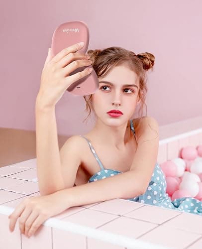 WOBSION Rechargeable Lighted Travel Makeup Mirror,1x/10x Compact Magnifying Mirror with Lights,Portable for Bag,4inch,Gift,Rose Gold thumbnail 8