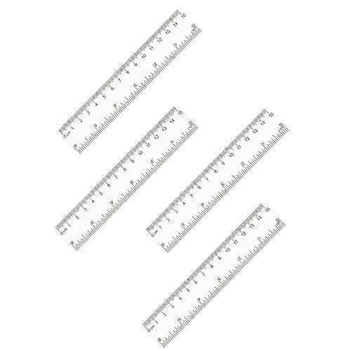 4 Pack 6-Inch Straight Rulers,Clear Plastic Ruler, Centimeter and inch Ruler Suitable for Student School and Office Study Drawing Measuring Standard - Image 1