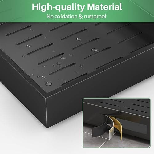 SAYZH Pull Out Cabinet Organiser, Heavy Duty Slide Out Drawer Storage Shelves for Kitchen Cupboard, Extendable Sliding Drawer(43 CM Depth x 25 CM Width x 9CM Height), No Need Drill(Black) thumbnail 8
