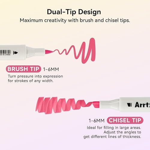 Arrtx Alcohol Markers 160 Color Set, Dual Tip Brush and Chisel, Professional Alcohol-Based Art Markers for Artists, Adults, Beginners, Ideal for Sketching,Illustration thumbnail 4