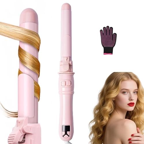 1.1 inch Automatic Curling Wand Rotating Curling Iron for Long Short Hair, Automatic Hair Curler with LED Display, Professional Hair Styling Irons Fast Heating - Image 1