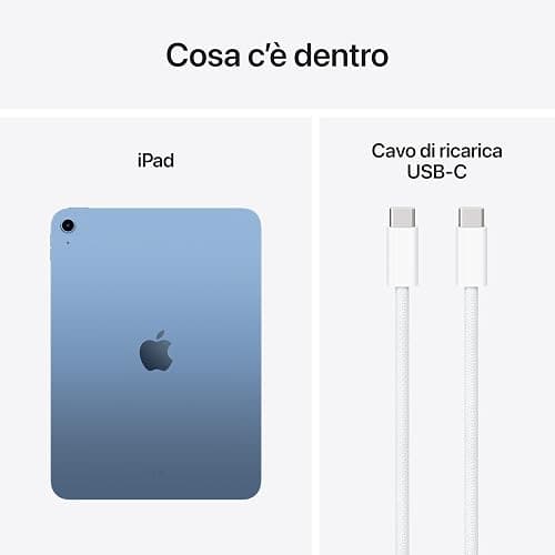 Apple iPad con chip A16: display Liquid Retina da 11'', 128 GB, Wi Fi 6, fotocamera frontale e posteriore da 12MP, Touch ID, autonomia di un giorno intero di batteria — Azzurro thumbnail 6