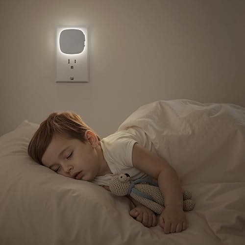 AUVON Plug-in LED Backlit Night Light with Motion Sensor & Dusk to Dawn Sensor, Dimmable Cool White Nightlight with 1-50 lm Adjustable Brightness for Bedroom, Bathroom, Stairs, Hallway (4 Pack) thumbnail 7