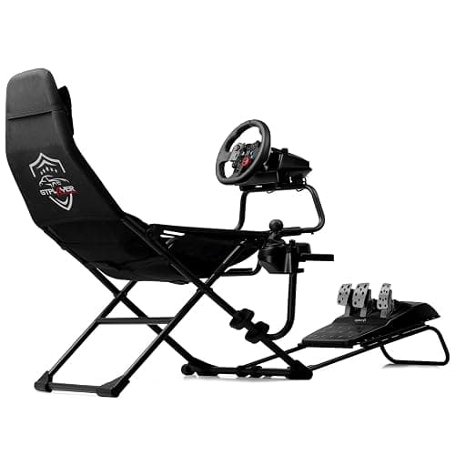 GTPLAYER Sim Racing Cockpit Foldable & Adjustable for High Performance Sim Racing Compact & Flexible Supports All Steering Wheels & Pedals for PC Wheel and Pedals Not Included(Black) thumbnail 6