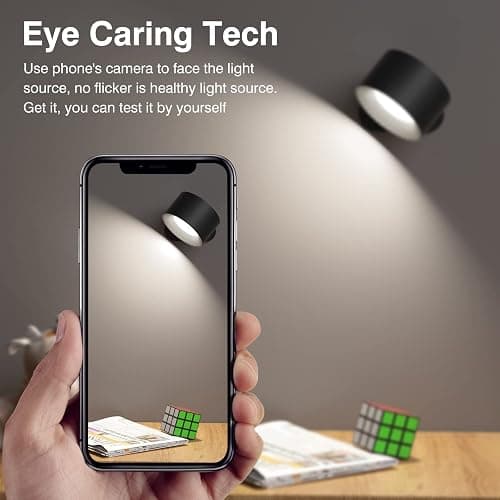Coollamp LED Indoor Wall Lamp, Bedroom Wall Light with Warm/Natural/White Light, 3 Brightness Levels, Rechargeable Battery, Touch Control, 360 ° Rotate, Wall Lamp for Living Room Corridor Stairs thumbnail 3