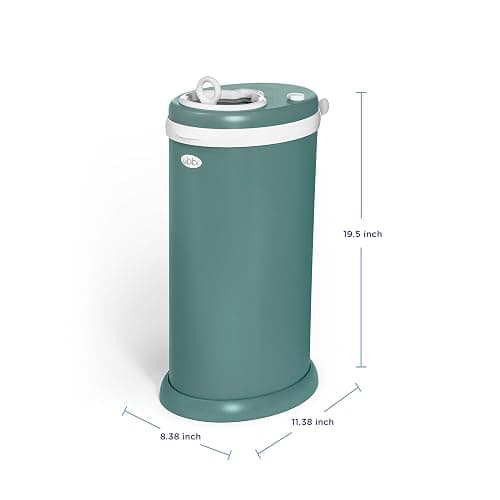Ubbi Stainless Steel Diaper Pail, Odor Locking, No Special Bag Required, Award-Winning, Registry Must-Have, Open Water thumbnail 2