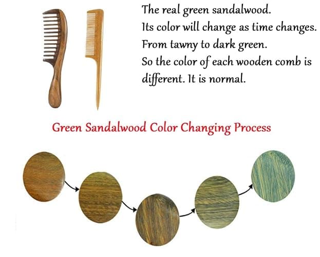 Louise Maelys 2pcs Wooden Wide Tooth Hair Comb Sandalwood Tail Combs for Curly Thick Hair Styling thumbnail 4